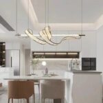D0095 Dutti LED Brass Crystal Wave Modern Chandelier for Dining Room, Restaurant, Showroom