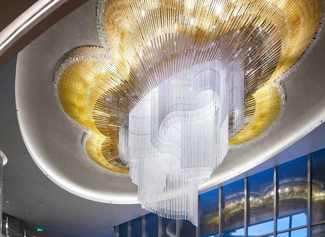 Transforming Elegance: Dutti's LED Modern Large Crystal Non-standard Chandelier for Ballrooms