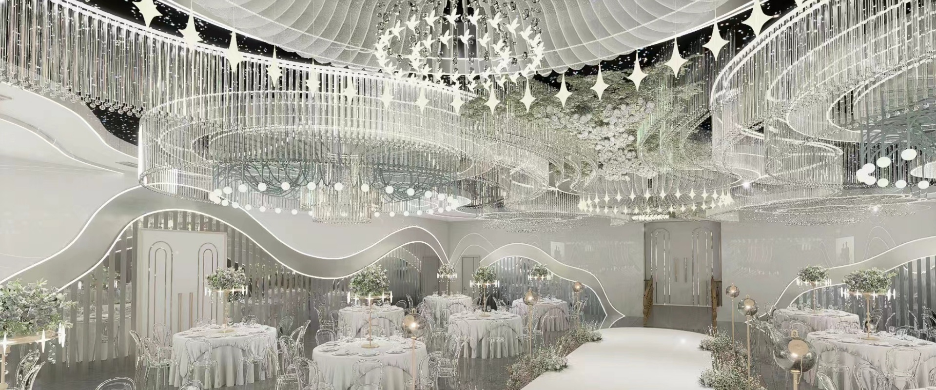 Dutti LED Non-standard Modern Chandelier Large Crystal Ceiling Pendant Lighting OEM ODM for Wedding Ballroom Canada